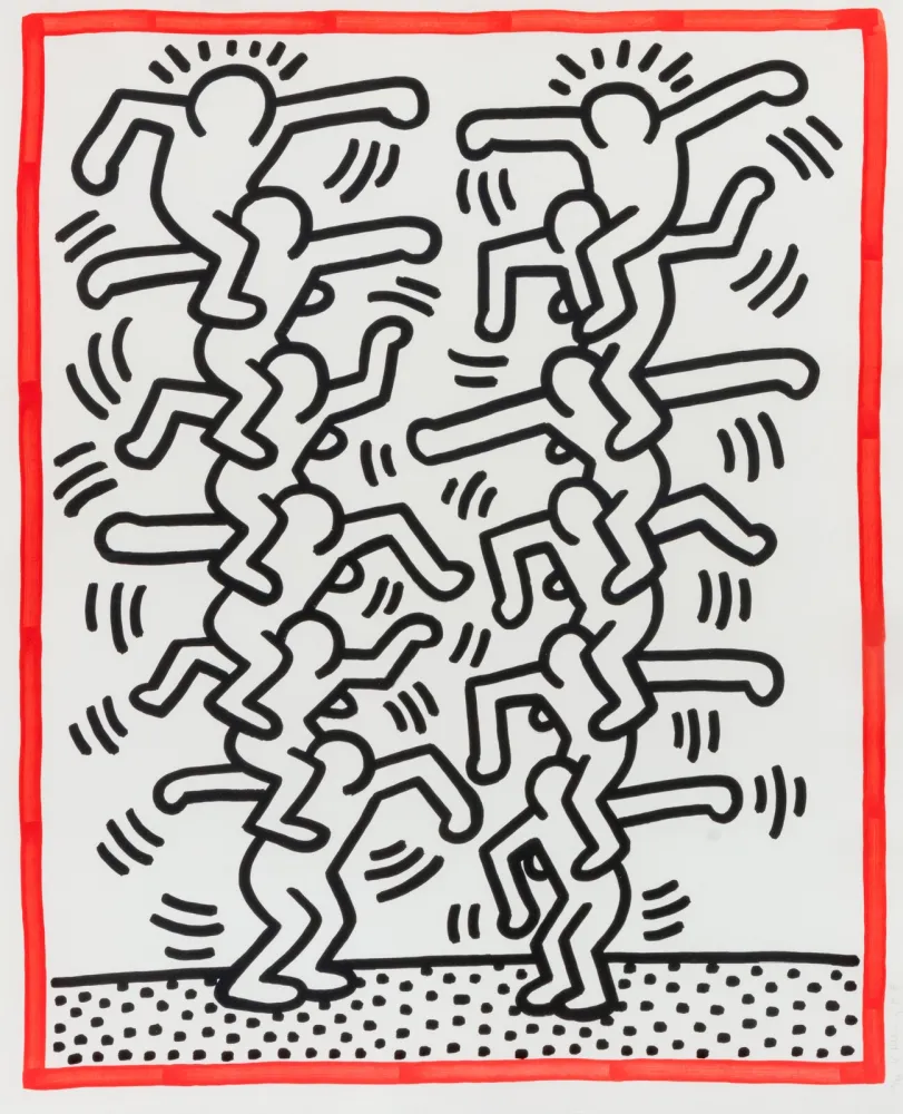 Litografía Haring - Untitled (People ladder), 1985