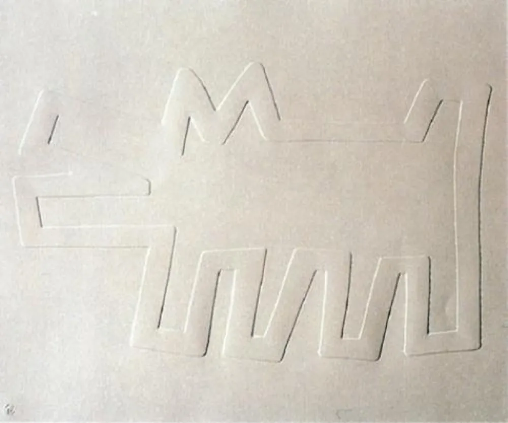 Serigrafía Haring - White Icons: Barking Dog