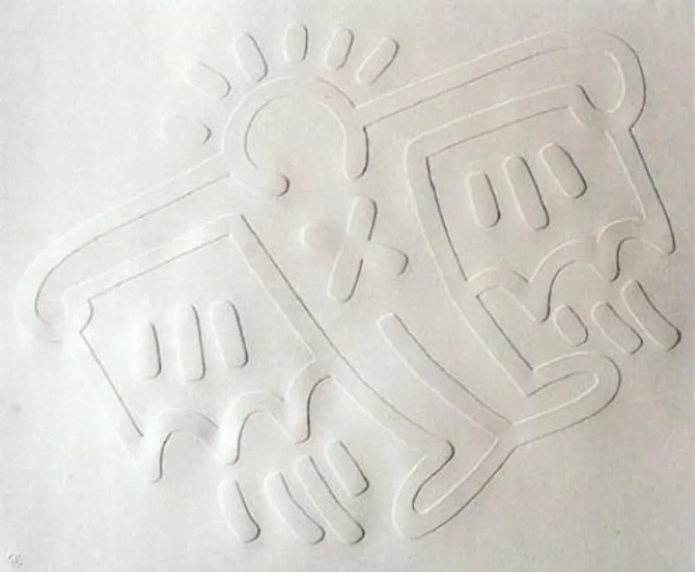 Serigrafía Haring - White Icons: Batman