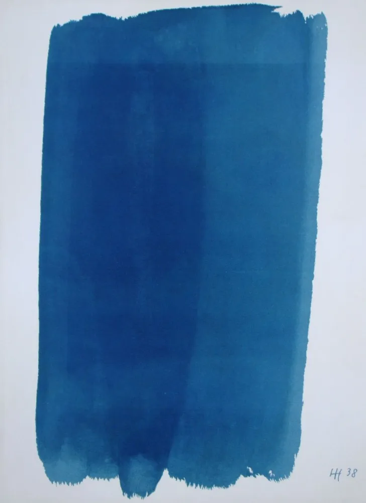 Litografía Hartung - Composition en bleu
