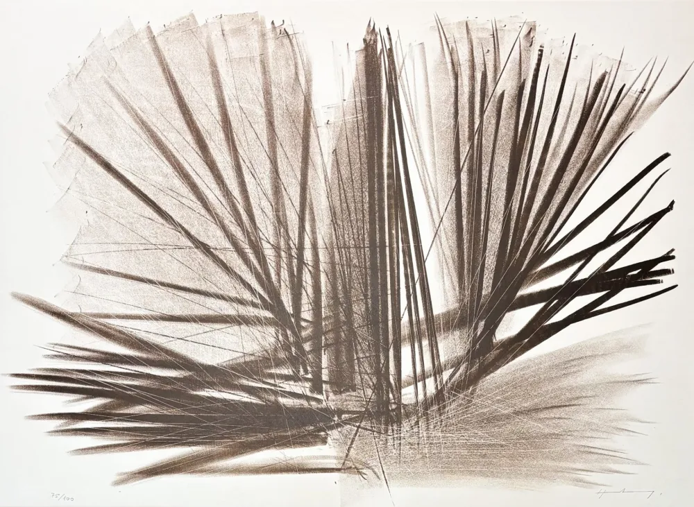 Litografía Hartung - Hans Hartung (1904–1989) – L 112 – Lithograph on BFK Rives vellum paper – 1964