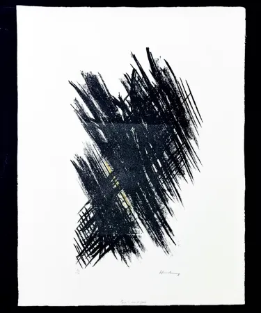 Sin Técnico Hartung - Hans Hartung (1904 - 1989) - L 13 - autograph on BFK Rives paper - 1957