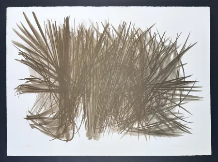 Litografía Hartung - Hans Hartung (1904-1989) - Lithograph (crayon, graftage) on BFK Rives paper - 1963