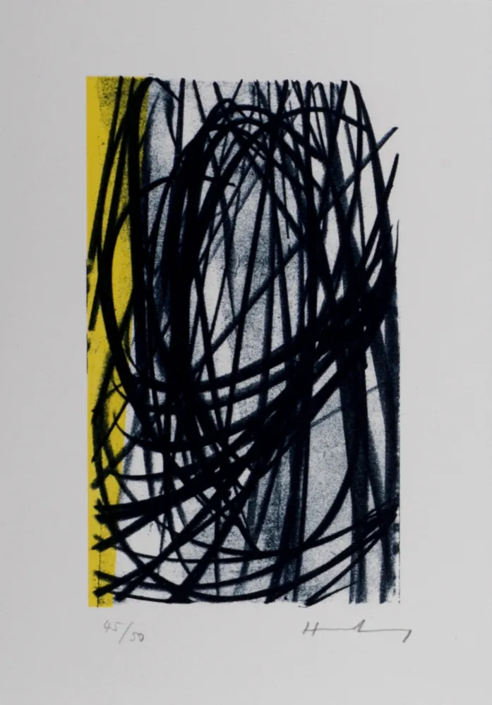 Litografía Hartung - Hans Hartung – Gedanken (E), 1987-88 – Hand-signed!