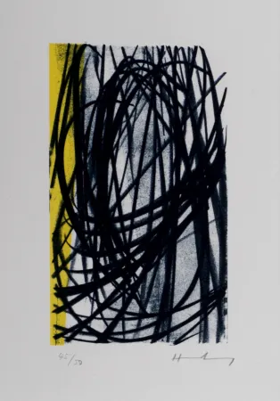 Litografía Hartung - Hans Hartung – Gedanken (E), 1987-88 – Hand-signed!