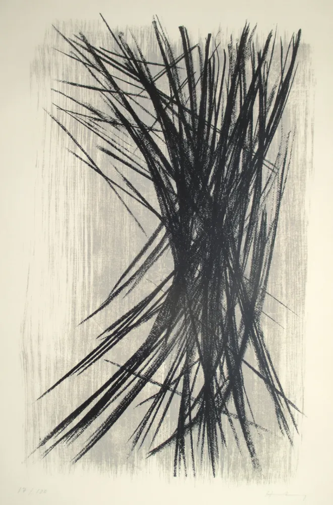 Litografía Hartung - L 10, Schwarz, Grau