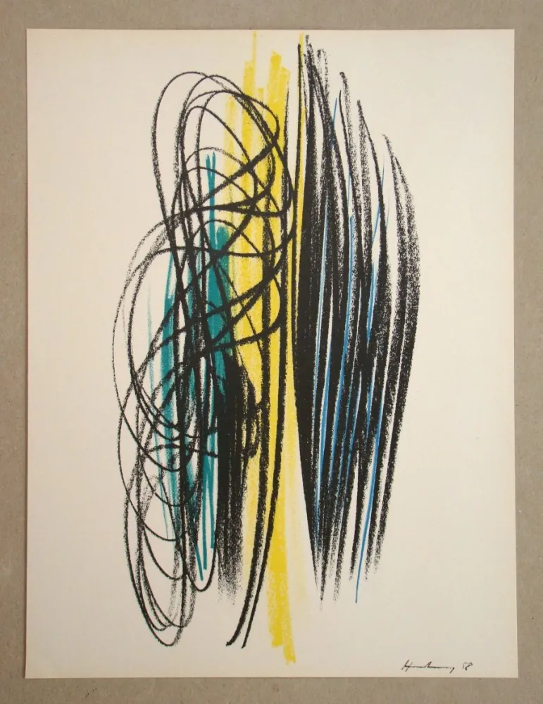 Litografía Hartung - Pastel P. 1958 - 35