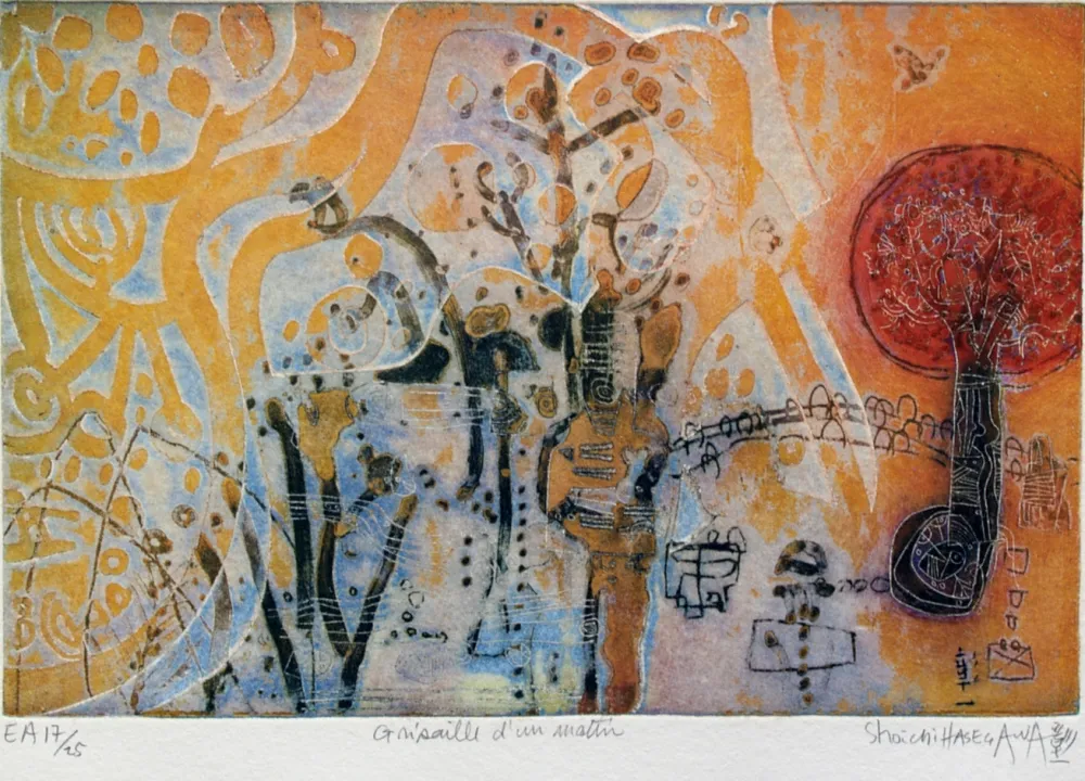 Grabado Hasegawa - Grisaille d'un matin 