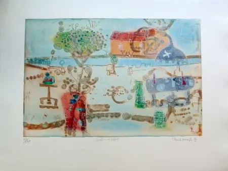 Grabado Hasegawa - Jardin d’artiste 