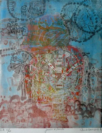 Grabado Hasegawa - Jardin de Lumière 