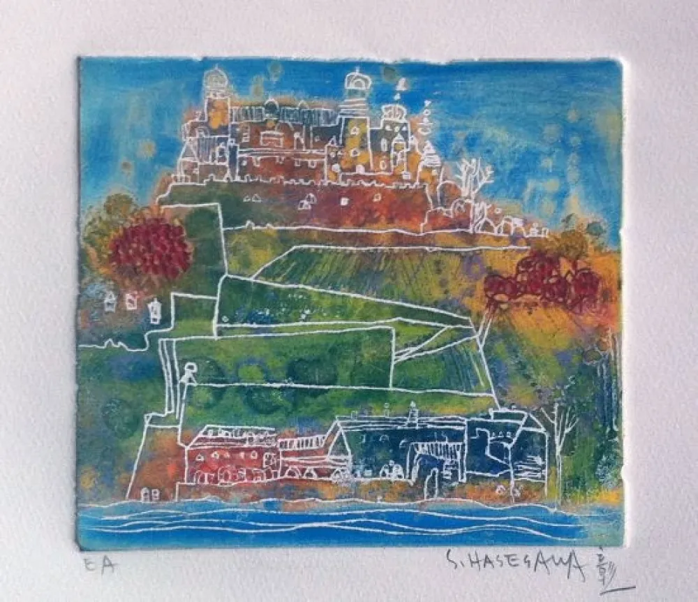 Grabado Hasegawa - La forteresse de Marie 