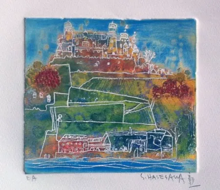 Grabado Hasegawa - La forteresse de Marie 