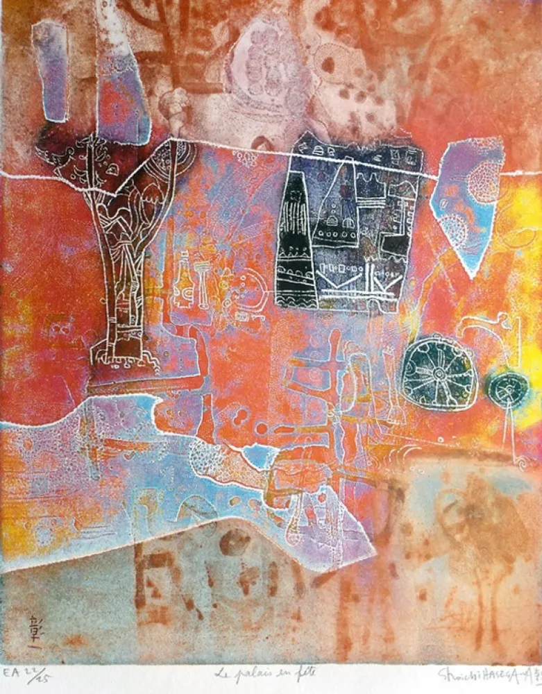 Grabado Hasegawa - Le Palais en Fête 