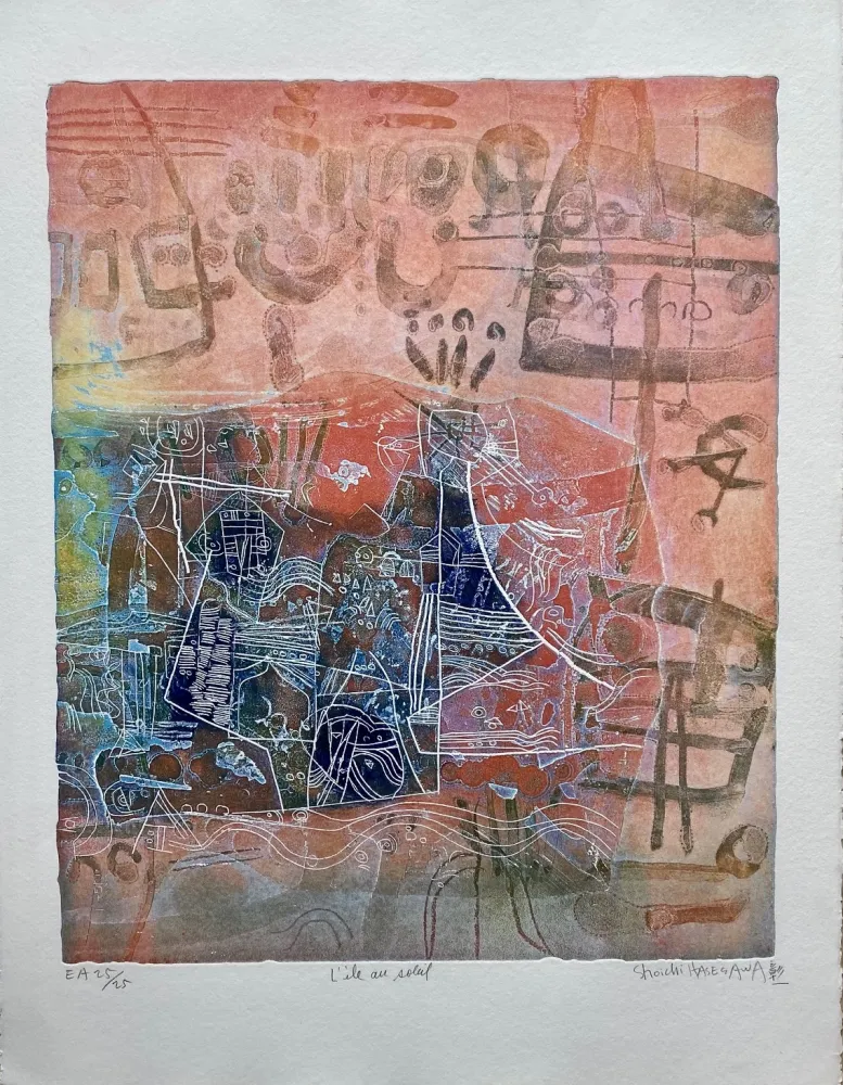 Grabado Hasegawa - L'ile au soleil