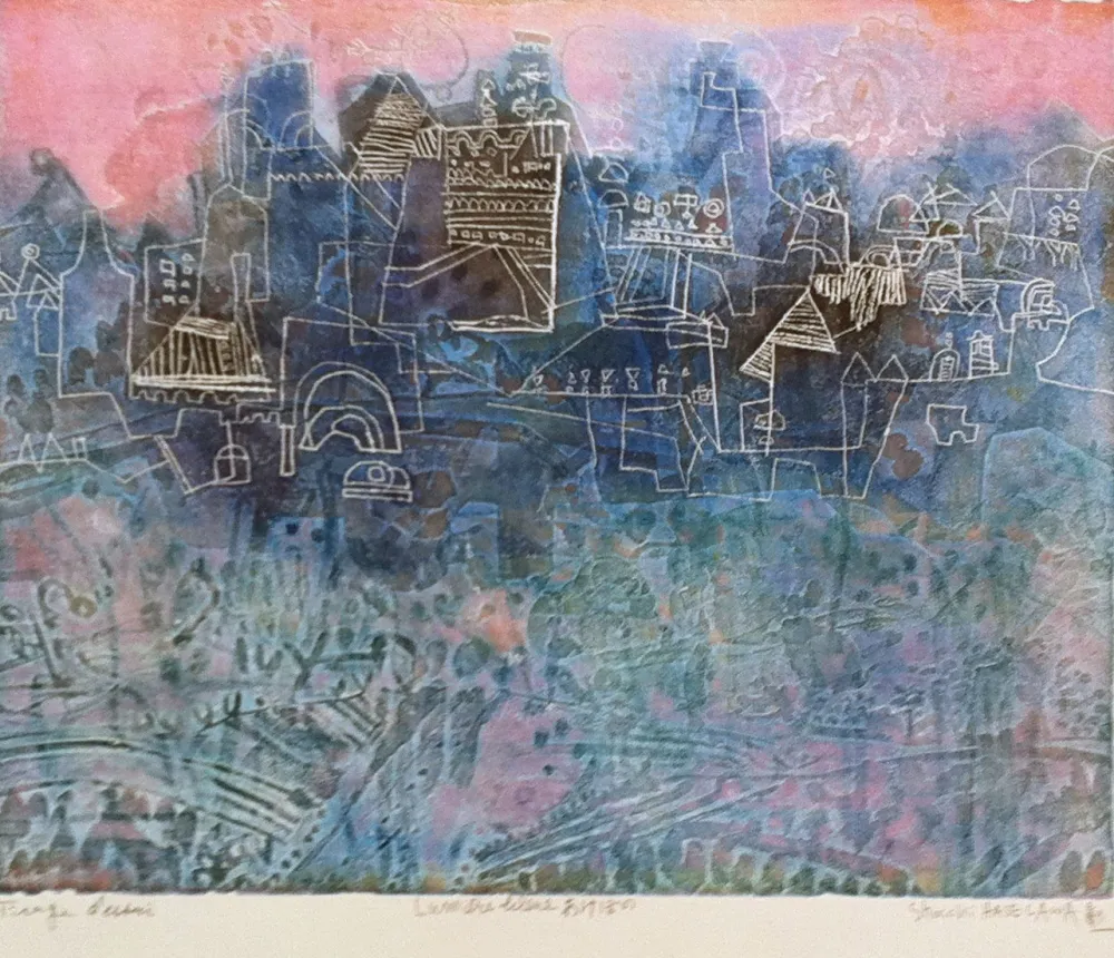 Grabado Hasegawa - Lumière bleue 