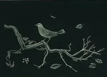 Manera Negra Hasegawa - Oiseau sur racine (1960)