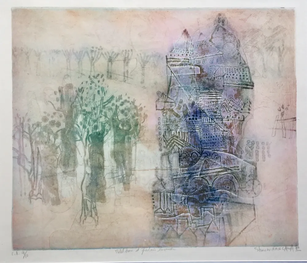 Grabado Hasegawa - Petit bois et palais lavande 