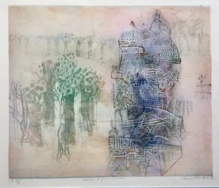 Grabado Hasegawa - Petit bois et palais lavande 