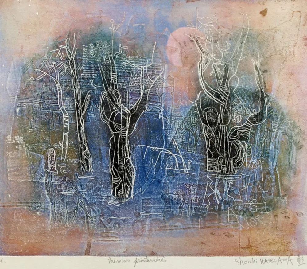 Grabado Hasegawa - Prémices printaniers 