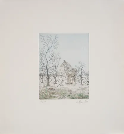 Aguafuerte Hauck - Loup - Wolf