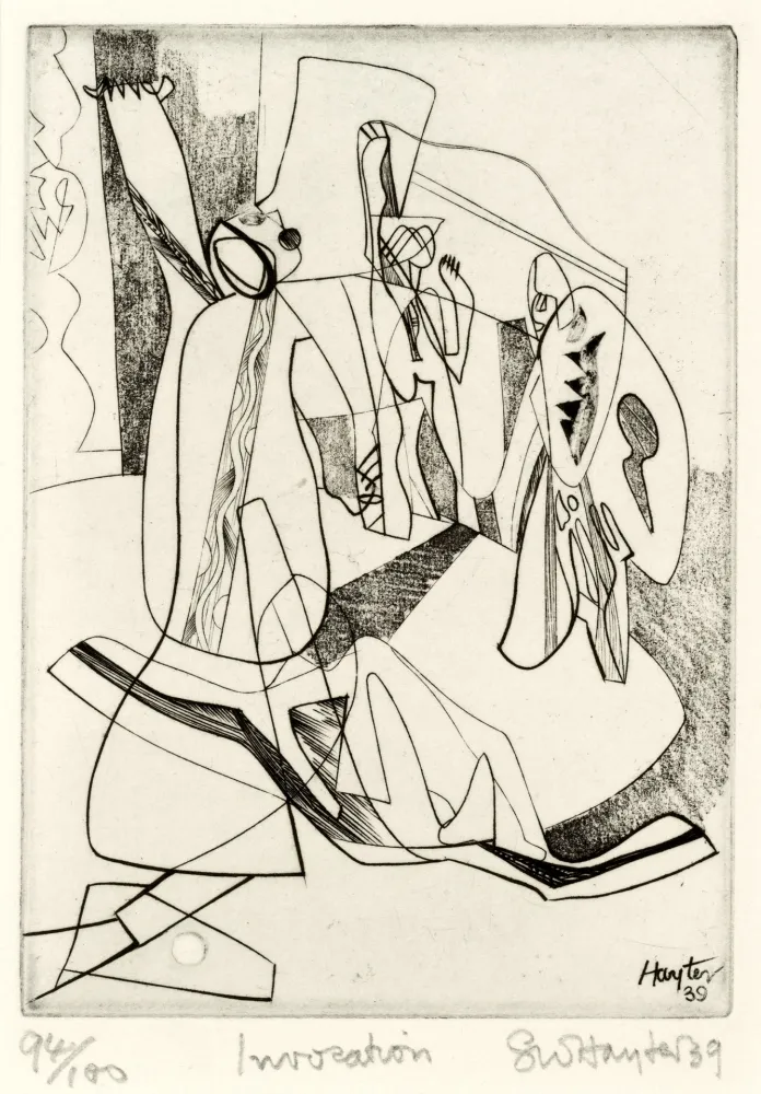 Aguafuerte Hayter - Invocation