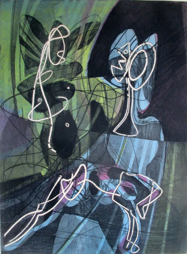 Aguatinta Hayter - La lecon d'anatomie