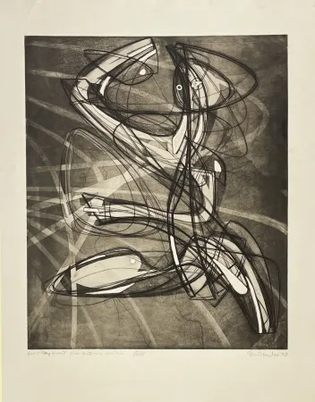 Grabado Hayter - Sorcier - Wizard