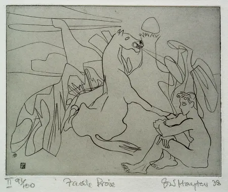 Aguafuerte Hayter - Untitled (Facile Proie)