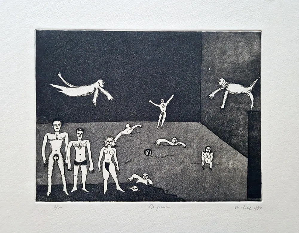 Aguafuerte Haz - La piscina