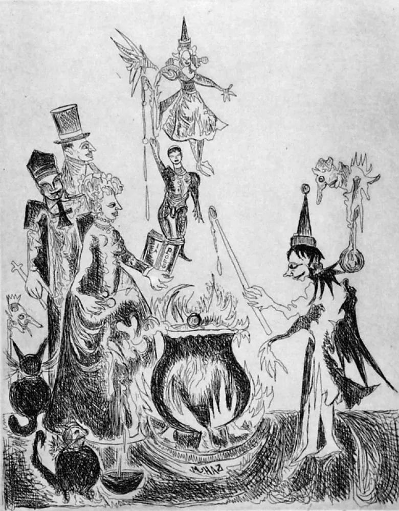 Aguafuerte Haz - L'elfo e la rosa