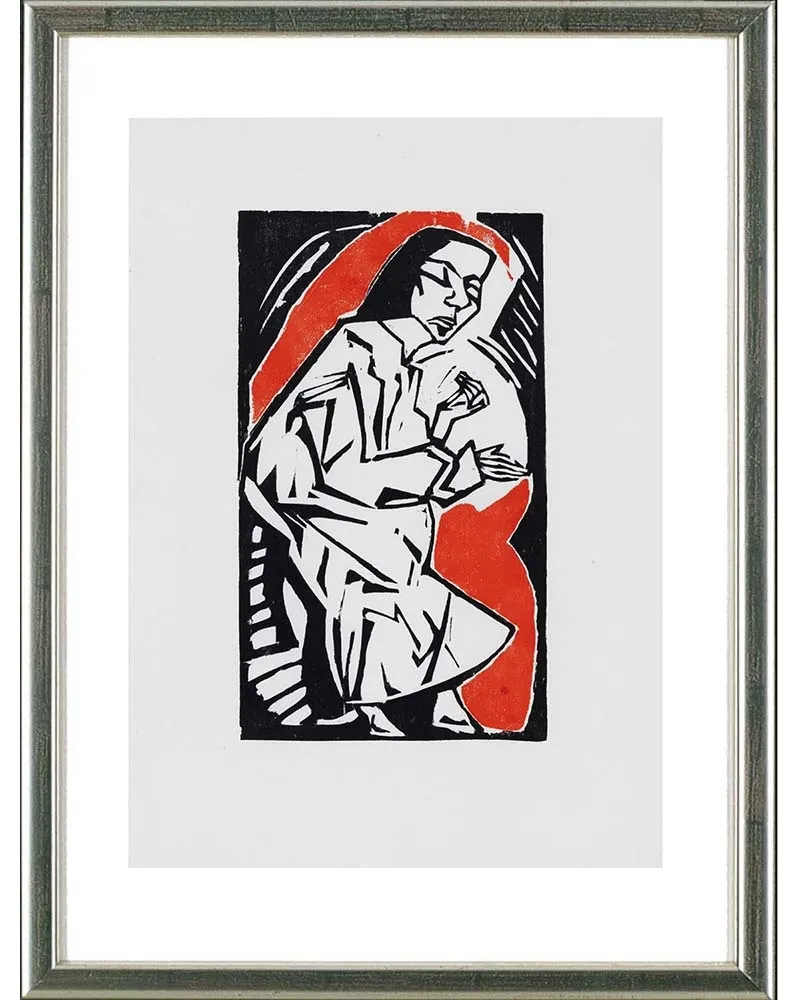 Grabado En Madera Heckel - Liegende, 1913