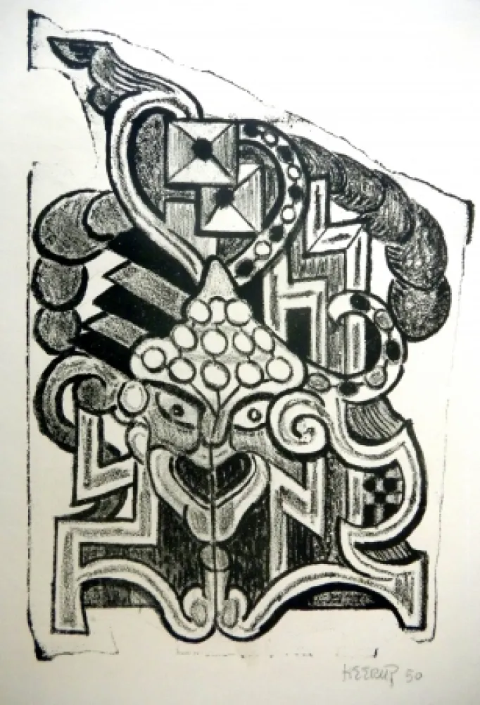 Litografía Heerup - The Temple