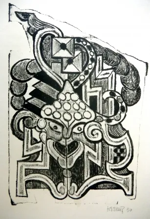 Litografía Heerup - The Temple