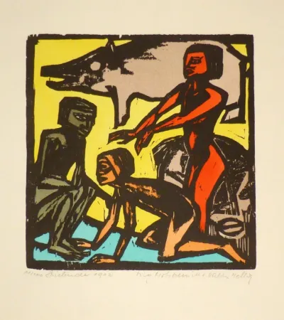 Grabado En Madera Helbig - Spielende