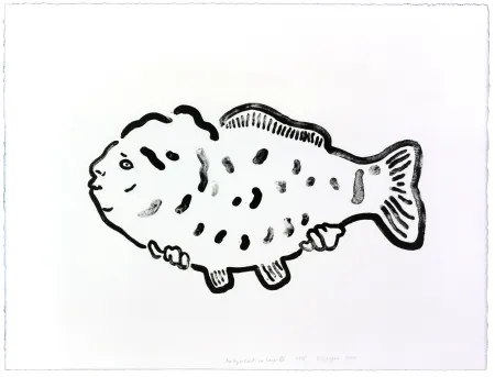 Litografía Henin - Auportrait en carpe XV