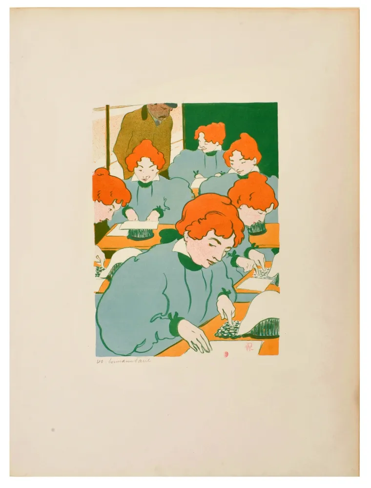 Litografía Hermann-Paul - Les petites Machines à écrire