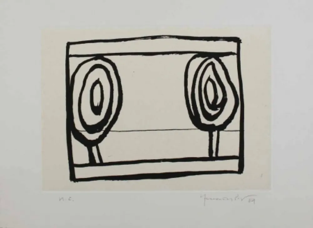 Aguatinta Hernandez Pijuan - Arbres 1