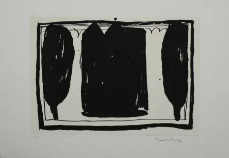 Aguatinta Hernandez Pijuan - Arbres i casa I