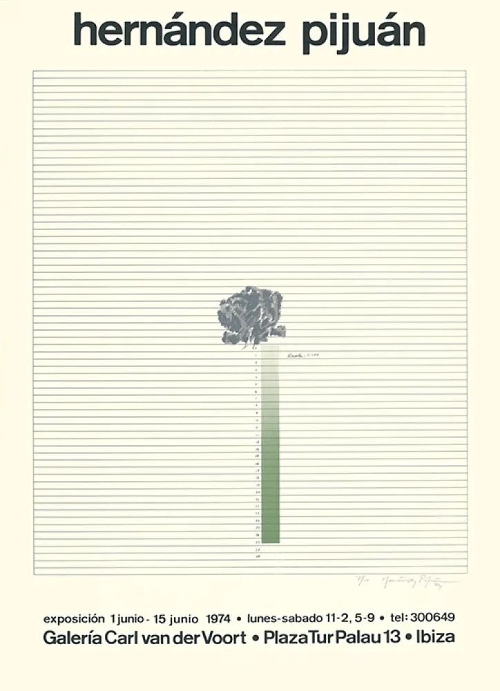 Serigrafía Hernandez Pijuan - Cartel de la exposición Galería Carl van der Voort, Ibiza