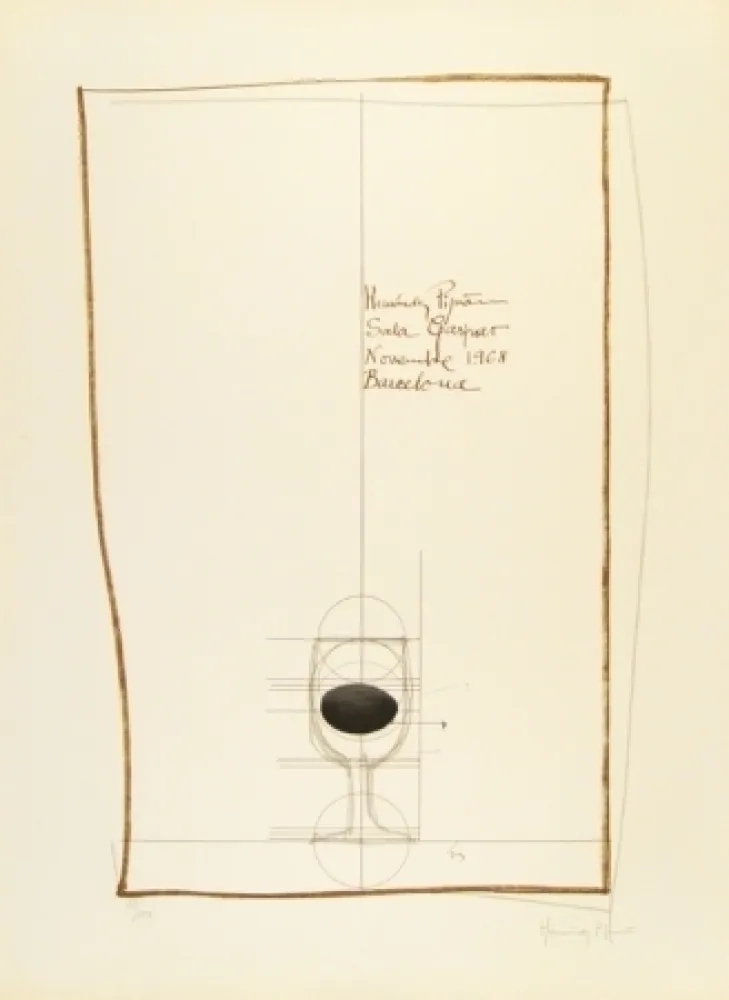 Litografía Hernandez Pijuan - Cartel exposición Sala Gaspar