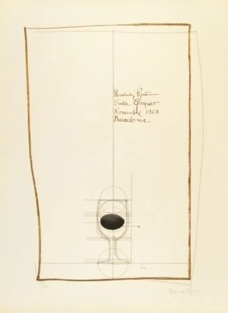 Litografía Hernandez Pijuan - Cartel exposición Sala Gaspar