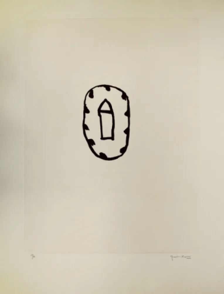 Aguatinta Hernandez Pijuan - Casa amb jardí 3