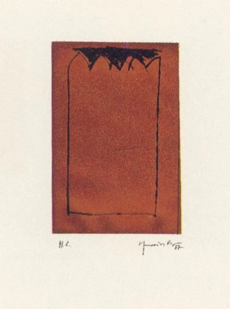 Aguatinta Hernandez Pijuan - Catedral ocre