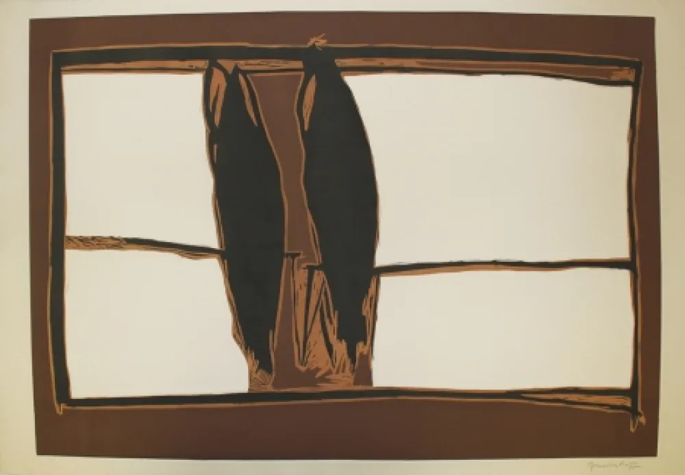 Linograbado Hernandez Pijuan - Des de la finestra I (From the Window I)