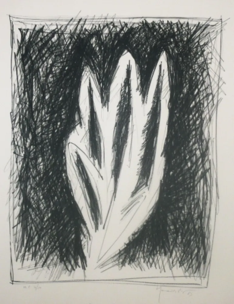 Litografía Hernandez Pijuan - Feuille