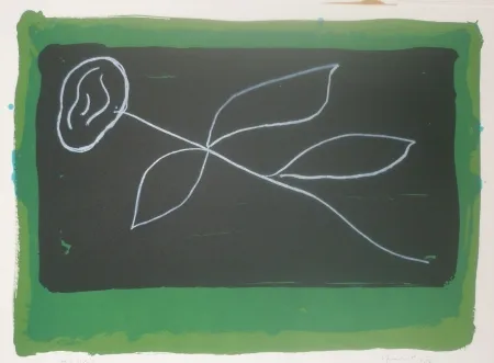 Litografía Hernandez Pijuan - Fleur