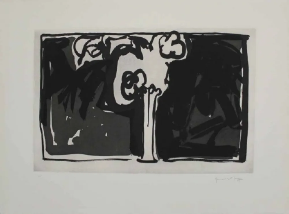 Aguatinta Hernandez Pijuan - Flors I