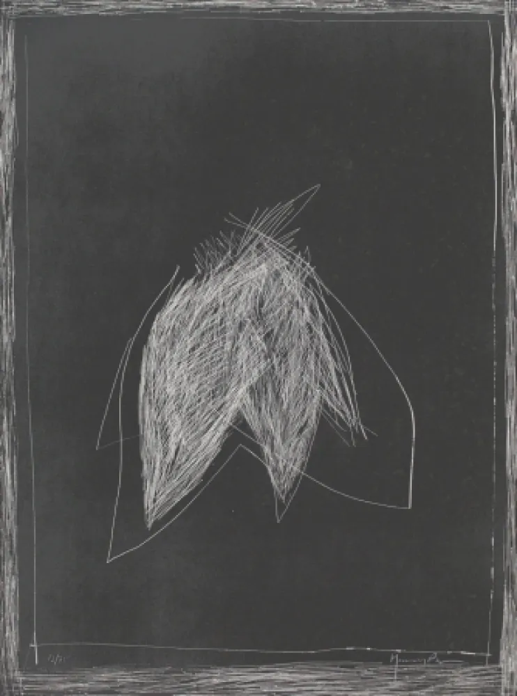 Litografía Hernandez Pijuan - Fulles III