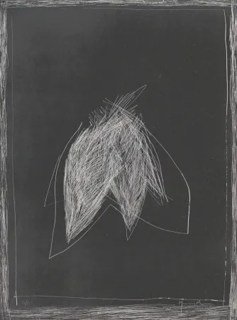 Litografía Hernandez Pijuan - Fulles III