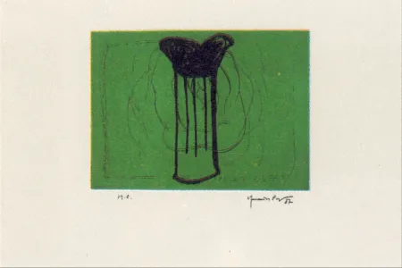 Múltiple Hernandez Pijuan - Gerro i flor sobre verd